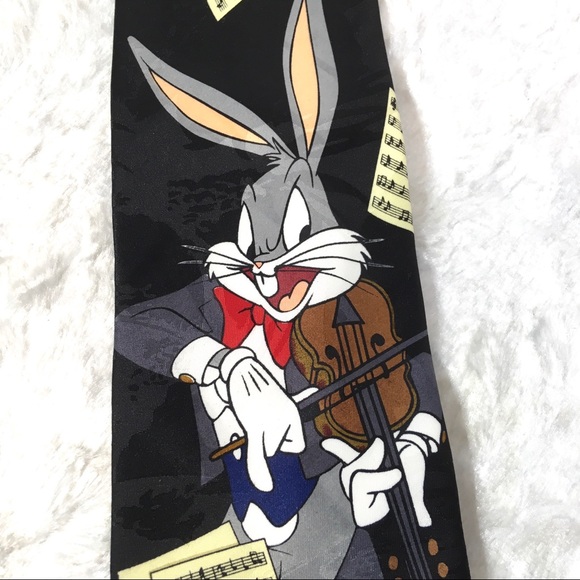 Looney Tunes Bugs Bunny Black Tie Musical Violin - Picture 2 of 5
